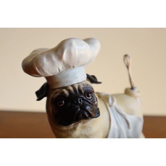 Other - Westland Giftware PUGNACIOUS Pug CHEF Baker Figure Whisk Tail Small Blemishes